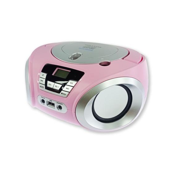 Imagem de Radio micro system toca cd usb bluetooth fm rosa