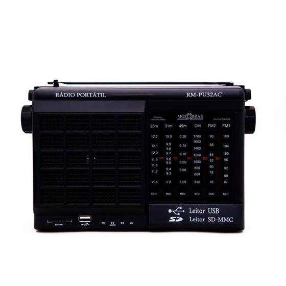 Imagem de Rádio Motobrás 6 Faixas AM FM OC com USB SD CARD RM-PU32AC