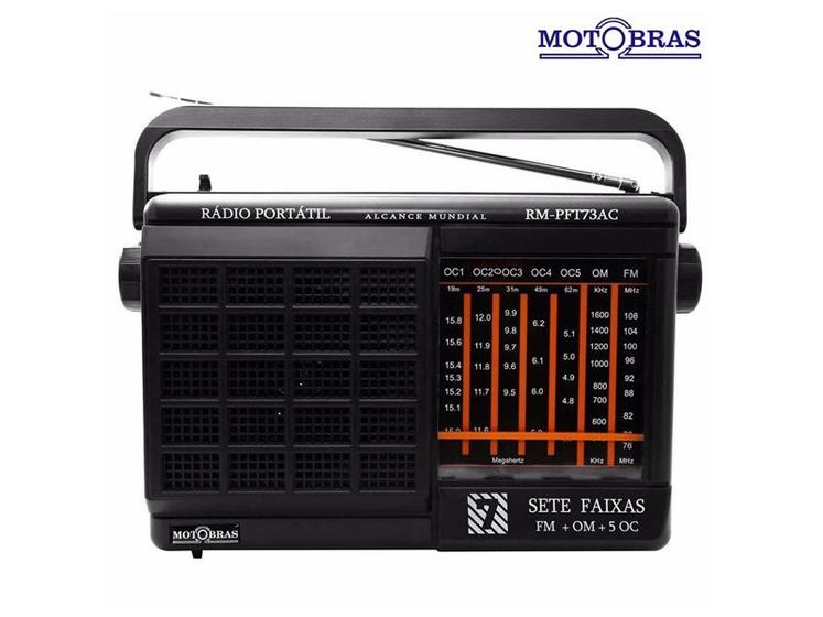 Imagem de Radio Motobras Portátil Rm-PFT73 Ac, 7 Faixas Preto