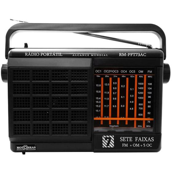 Rádio Portátil Com Rádio Am/fm Motobras 1 W Rms - Rmpft73ac