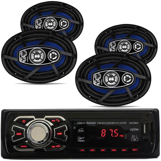 Imagem de Rádio Mp3 Bluetooth + 4 Auto Falante 6x9