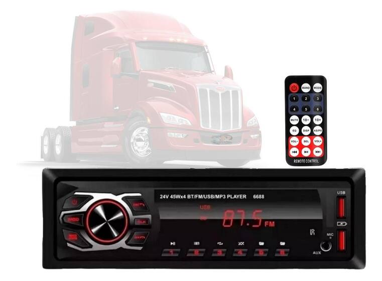 Mp31313 Radio Mp3 Caminhao Mercedes Benz 1313 1513 Bt Usb Fm Sd 24 v - Firts ...