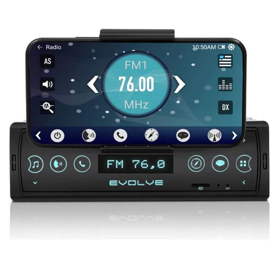 Imagem de Radio Mp3 Evolve Connect Para Som Automotivo Com Suporte Para Smartphone Porta USB 4X35W Multilaser