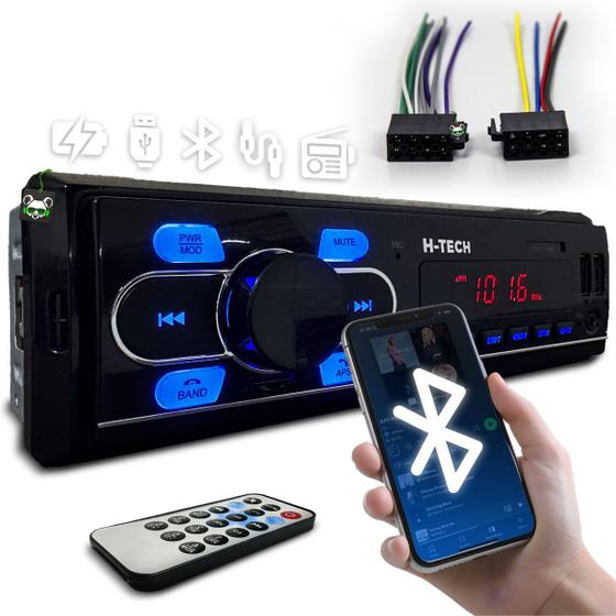 Rádio Mp3 Player Som Carro Automotivo Bluetooth Sd USB 1 Din - H-tech