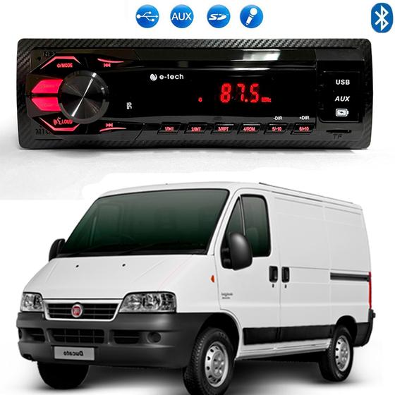 Imagem de Radio Mp3 Som Automotivo Bluetooth Usb Cartão Sd Fiat Ducato