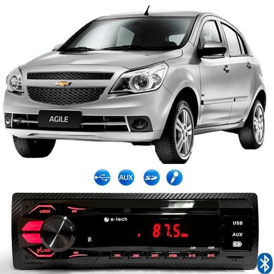 Imagem de Radio Mp3 Som Automotivo Bluetooth Usb Sd Chevrolet Gm Agile