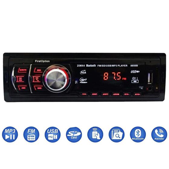 Imagem de rádio para carro com bluetooth aparelho mp3 player Espelhamento Chamadas Usb Sd auto radio Fm