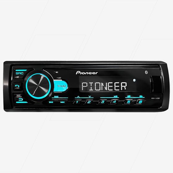 Radio Pioneer Automotivo Mp3 Player Mvh145bt Som Automotivo Controle Red Line com Antena Interna