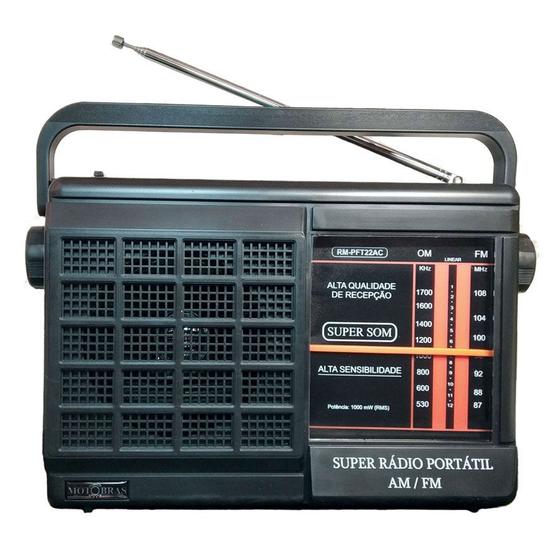 Rádio Portátil Com Rádio Am/fm Motobras 1 W Rms - Rmpft22ac