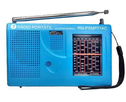 Imagem de Rádio Portátil  7 Faixas -71AC (FM1 + FM2 + OM + 4 OC) -  Motobras