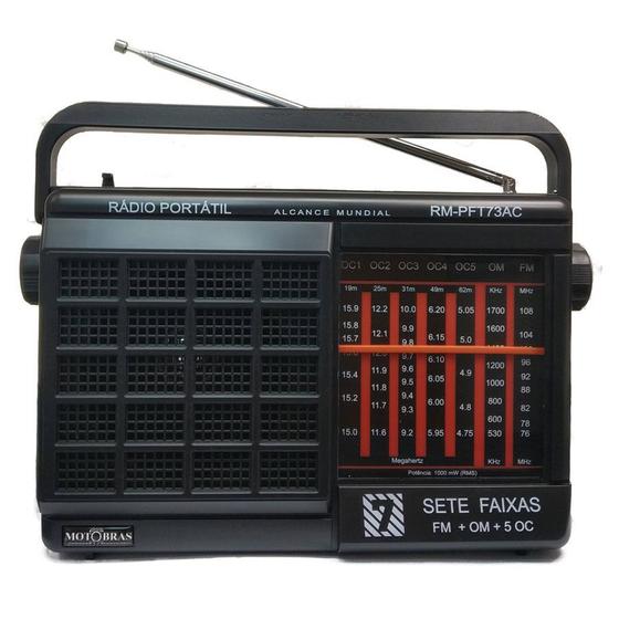 Rádio Portátil Com Rádio Am/fm Motobras 1 W Rms - Rmpft73ac
