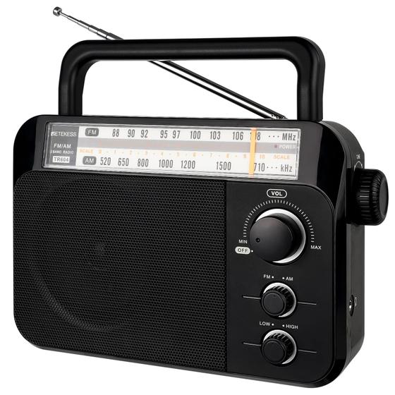 Imagem de Rádio Portátil AM/FM Retekess TR604 com Bateria - Preto