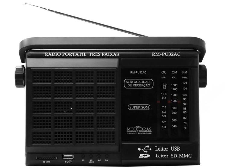 Imagem de Rádio Portátil AM/FM  RM-PU 32AC - Motobras