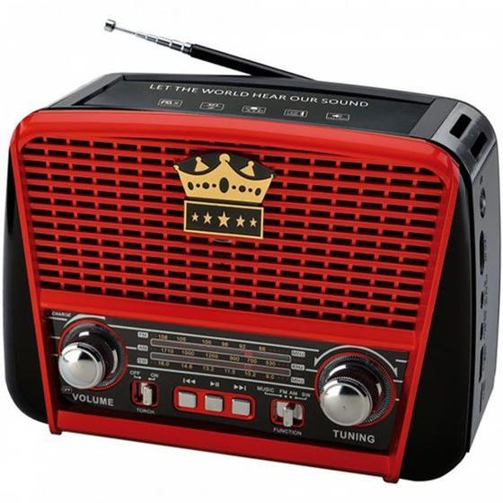 Imagem de Rádio Portátil AM FM SW MegaStar RX455BTR 500 watts P.M.P.O com Bluetooth Bivolt - Preto / Vermelho