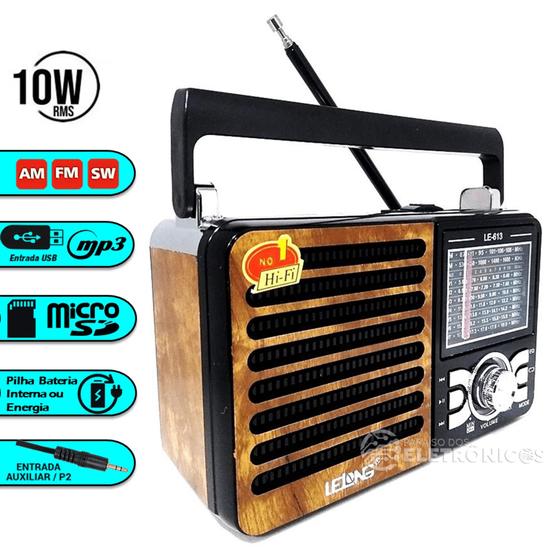 Rádio Portátil Com Usb Lelong 1 W Rms - Le613