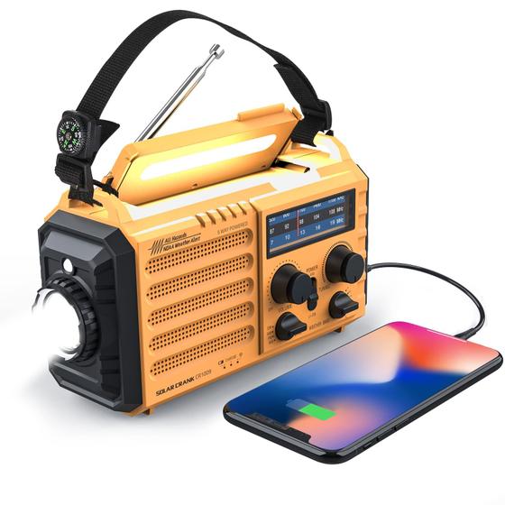 Imagem de Rádio Portátil Emergencial Raynic 5000 - Manivela e Solar