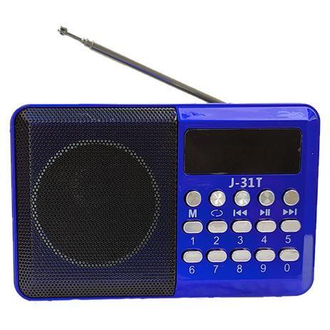 Imagem de Rádio Portátil Fm Bluetooth Usb Sd Recarregável Altomex J-31T Azul - KBC