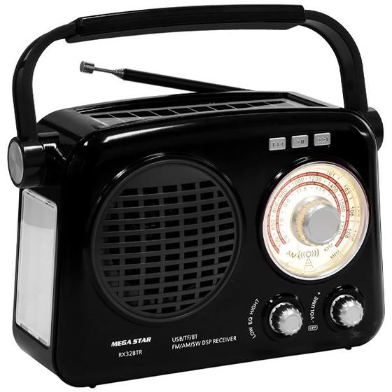 Imagem de Radio Portatil Megastar RX32BTN com USB/Micro SD/Bluetooth - Preto