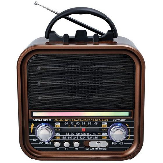 Imagem de Radio Portatil Megastar RX720BTW 600 Watts P.M.P.O com Micro SD/USB/Bluetooth - Marrom