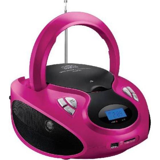 Rádio Portátil Mini Boombox 20w Preto/rosa Sp179 Multilaser Menor preço em Rádio Portátil Mini Boombox 20w Preto/rosa Sp179 Multilaser