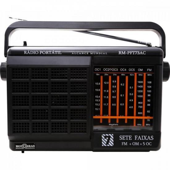 Imagem de Rádio Portátil Motobras RM-PFT73AC 7 Faixas Preto F002