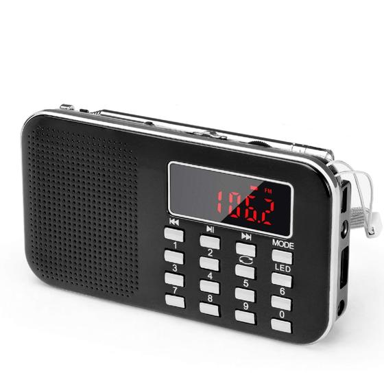 Imagem de Rádio Portátil PRUNUS Mini AM/FM - Com MP3 e Lanterna