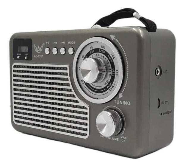 Rádio portátil retrô am fm usb Menor preço em Rádio portátil retrô am fm usb