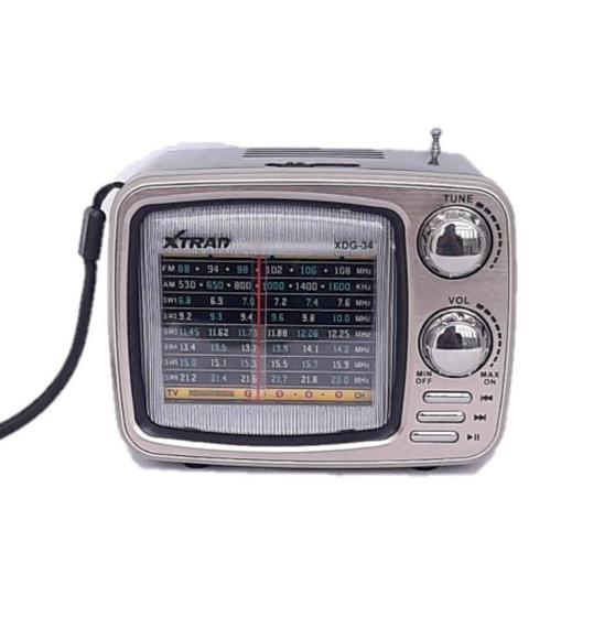 Imagem de Radio portatil retro vintage antigo am-fm xdg-34 cinza