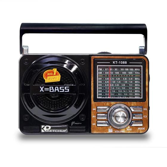 Imagem de Radio Recarregável Ketchup Kt-1088 Fm/Am/Sd/Usb - Madeira