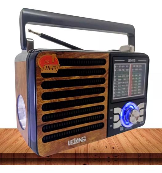 Imagem de Radio retro antigo lanterna bluetooth 9 bandas am fm sw usb sd tf le610