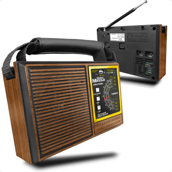 Rádio Retrô Livstar Recarregável Bivolt Am Fm 5W Rms 4 Ohms Com Alça Portátil Led Indicador Cabo De Carregamento AC DC Menor preço em Rádio Retrô Livstar Recarregável Bivolt Am Fm 5W Rms 4 Ohms Com Alça Portátil Led Indicador Cabo De Carregamento AC DC