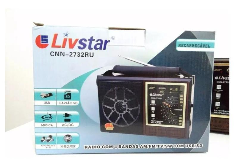 Imagem de Radio Retro Portátil Livstar 2732  - Am Fm Sw Usb