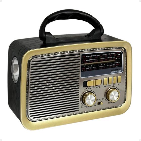 Imagem de Radio Retro Vintage Am Fm Longo Alcance Bluetooth Usb Bivolt