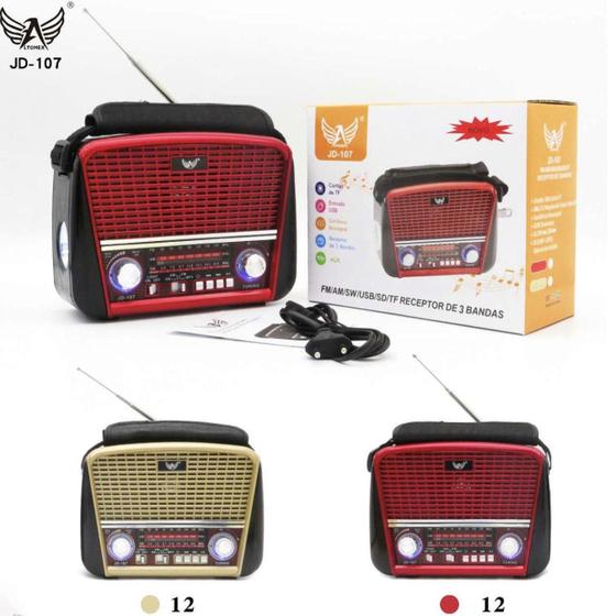 Imagem de Radio Retro Vintage Am Fm Usb Sd Bluetooth Recarregavel