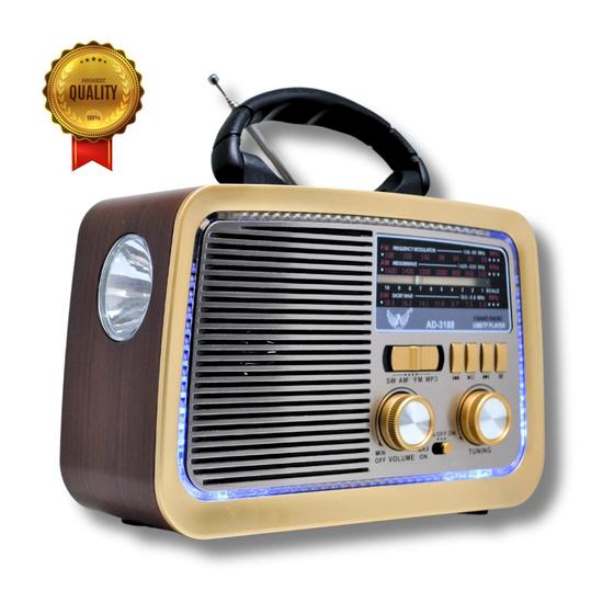 Imagem de Radio Retro Vintage Antigo Recarregavel Usb ML Modelo NOVO