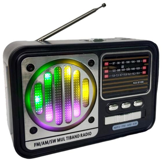 Imagem de Rádio Retro Vintage Bluetooth Antigo Am Fm Sd Mp3 Led Mini