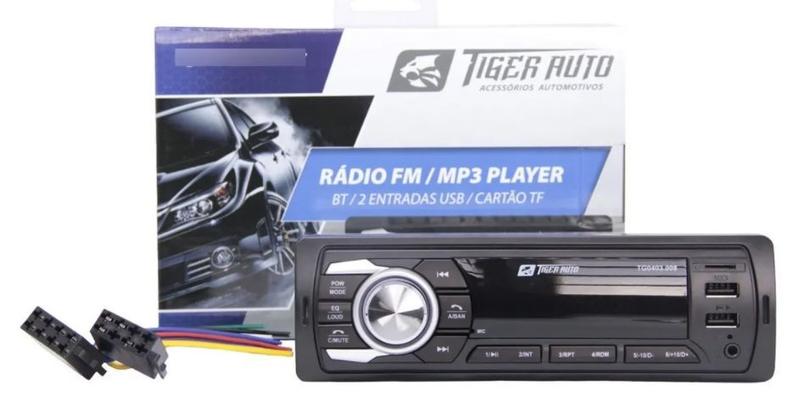 Imagem de Rádio Som Automotivo Bluetooth Fm mp3 usb tf Tiger Auto tg 403008