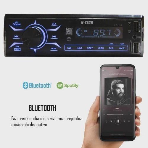 Imagem de Radio Som Automotivo Bluetooth Usb Card Sd Aux Fm Mp3 H-Tech
