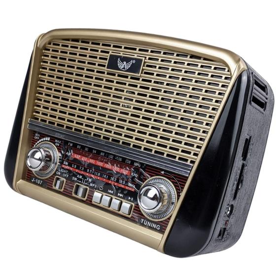 Imagem de Radio Vintage Recarregavel Am Fm Sw Entrada Usb Sd E Aux