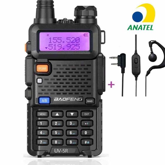 Imagem de Rádio Walk Talk Comunicador Baofeng UV-5R Dual Band Uhf Vhf Fm Com Fone - Gold