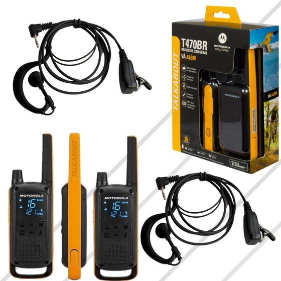 Imagem de Rádios Comunicadores T470BR Motorola Com Fone P1G Reforçado 