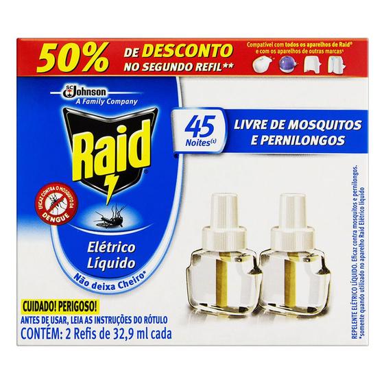 Imagem de Raid 45 Noites Liquido Refil com 2 Unidades com 50% de Desconto no 2º Refil