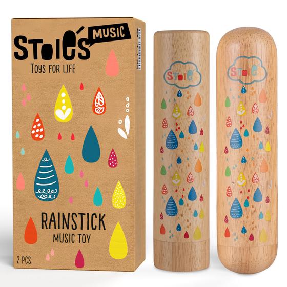 Imagem de Rain Stick Instrument Stoie's Wooden Rainstick para crianças