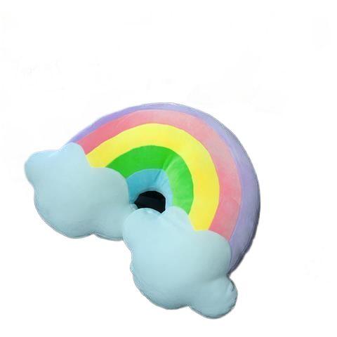 Imagem de Rainbow Car Headrest Neck Pillow, Cartoon Cute Car Sleeping