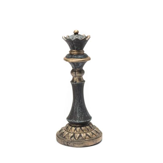 Imagem de Rainha peça do xadrez decorativa em resina 30 cm