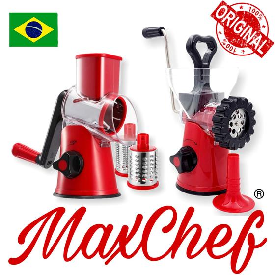 Ralador Cortador Moedor Queijo Legumes Muçarela Carne Linguiça Kit Maxchef Original Menor preço em Ralador Cortador Moedor Queijo Legumes Muçarela Carne Linguiça Kit Maxchef Original