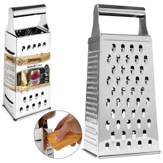 Ralador de inox 4 faces 9,5'' 24,5cm - ORIGINAL LINE Menor preço em Ralador de inox 4 faces 9,5'' 24,5cm - ORIGINAL LINE