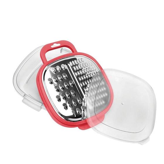 Imagem de Ralador Inox Com Recipiente Alça E Tampa Plástica