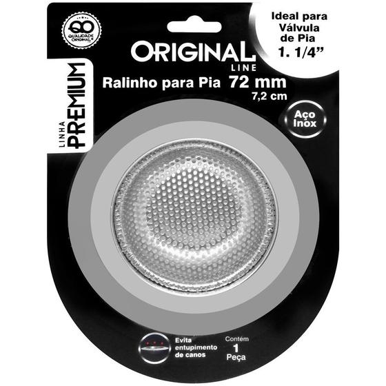 Imagem de Ralinho para Pia 72mm 1.1/4" Aço Inox Original Line Premium