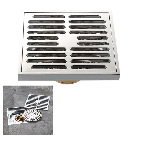 Imagem de Ralo 10x10 Inox Banheiro Lavabo Anti Inseto Anti Odor Rapido Escoamento Resistente Seguro